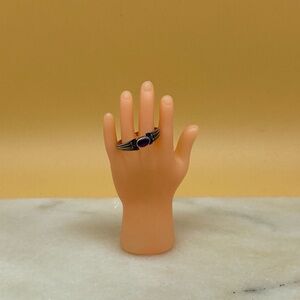 Vintage amethyst stone silver ring 925 - 00G046